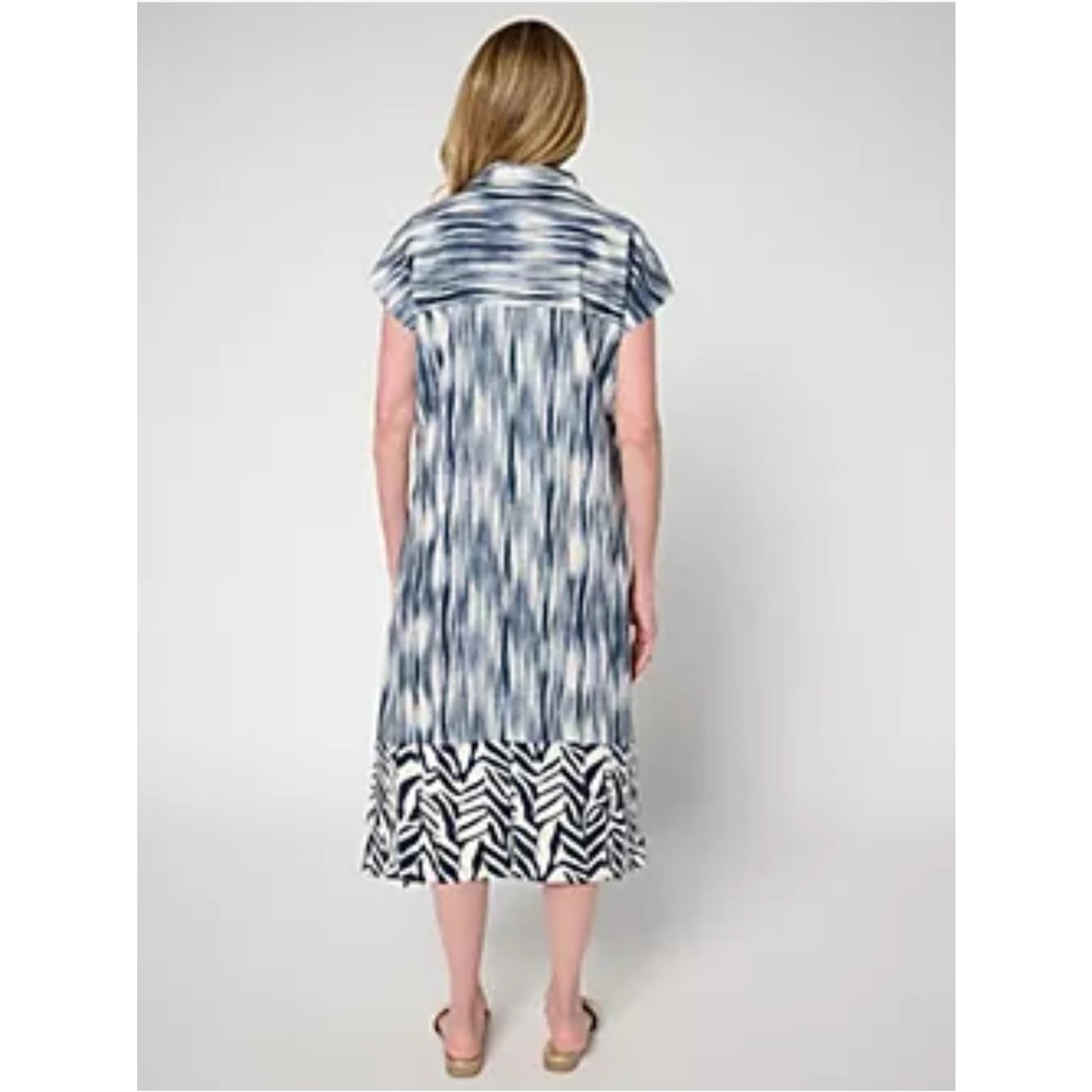 Carla Rockmore Collection Cinched Waist Shirt Dress Small Blue — image 3 of 8